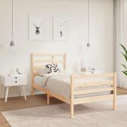 vidaXL Sängram massivt trä 90x190 cm