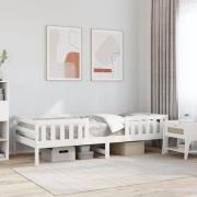 vidaXL Sängram utan madrass vit 75x190 cm massiv furu