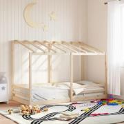 vidaXL Barnsäng med tak 90x200 cm massiv furu