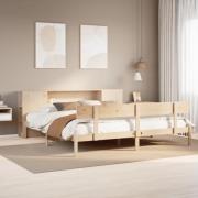 vidaXL Säng med bokhylla utan madrass 200x200cm massiv furu