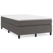 vidaXL Ramsäng med bäddmadrass grå 120x190 cm konstläder