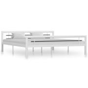vidaXL Sängram utan madrass vit och svart metall 180x200 cm