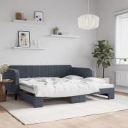 vidaXL Dagbädd utdragbar mörkgrå 100x200 cm sammet