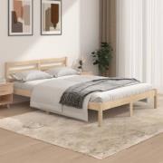vidaXL Sängram massiv furu 135x190 cm