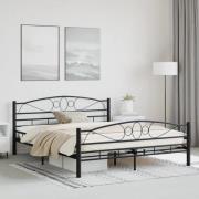 vidaXL Sängram utan madrass med huvudgavel svart 160x200 cm stål