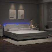 vidaXL Bed Frame with LED without Mattress "Zadar" White 200x200 cm
