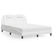 vidaXL Bed "Viana" with Mattress White 140x190 cm Faux Leather