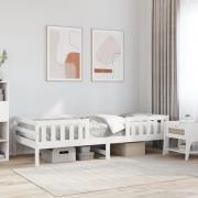 vidaXL Sängram utan madrass vit 80x200 cm massiv furu