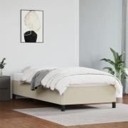 vidaXL Sängram gräddvit 90x200 cm konstläder