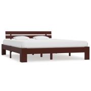 vidaXL Sängram utan madrass mörkbrun 180x200 cm massiv furu