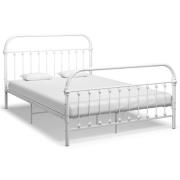 vidaXL Sängram utan madrass vit metall 140x200 cm