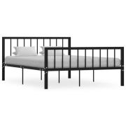 vidaXL Sängram utan madrass svart metall 140x200 cm