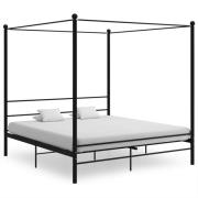 vidaXL Himmelsäng svart metall 180x200 cm