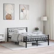 vidaXL Sängram utan madrass svart stål 140x200 cm