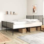 vidaXL Sängram utan madrass med fotgavel metall svart 180x200 cm