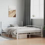 vidaXL Sängram utan madrass vit metall 140x200 cm