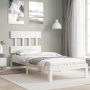 vidaXL Sängram utan madrass vit 90x200 cm massiv furu