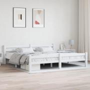 vidaXL Sängram vit massiv furu 200x200 cm