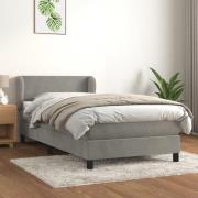 vidaXL Ramsäng med madrass ljusgrå 90x200 cm sammet