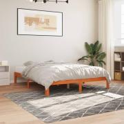 vidaXL Sängram utan madrass vaxbrun 180x200 cm massiv furu