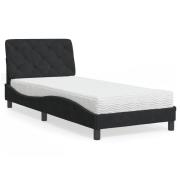 vidaXL Bed with Mattress Black 90x190 cm Velvet