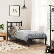 vidaXL Sängram med huvudgavel metall svart 75x190 cm