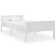 vidaXL Sängram massiv furu vit 100x200 cm
