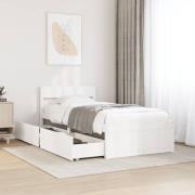 vidaXL Sängram utan madrass vit 75x190 cm massiv furu