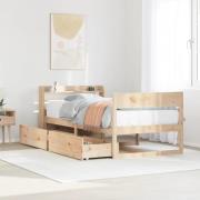 vidaXL Sängram utan madrass 75x190 cm massiv furu
