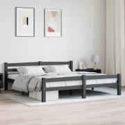 vidaXL Sängram mörkgrå massiv furu 180x200 cm