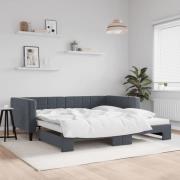 vidaXL Dagbädd utdragbar mörkgrå 100x200 cm sammet