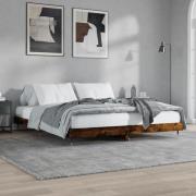 vidaXL Sängram utan madrass rökfärgad ek 120x200 cm konstruerad trä