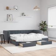 vidaXL Dagbädd utdragbar med lådor mörkgrå 80x200 cm sammet