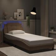 vidaXL Bed Frame with LED without Mattress "Zadar" Cappuccino 100x200 ...