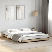 vidaXL Sängram sonoma-ek 120x200 cm konstruerad trä och metall