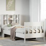 vidaXL Sängram utan madrass vit 90x200 cm massiv furu