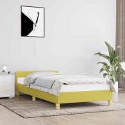 vidaXL Sängram utan madrass grön 100x200 cm tyg