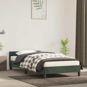 vidaXL Sängram utan madrass mörkgrön 80x200 cm sammet