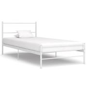 vidaXL Sängram utan madrass vit metall 100x200 cm
