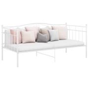 vidaXL Sängram bäddsoffa vit metall 90x200 cm