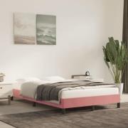 vidaXL sängram utan madrass rosa 120x190 cm sammet