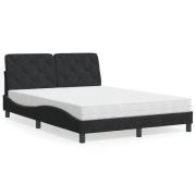 vidaXL Bed with Mattress Black 140x190 cm Velvet