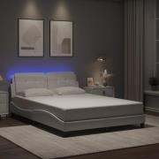 vidaXL Bed Frame with LED without Mattress "Zadar" White 120x200 cm