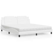 vidaXL Bed with Mattress "Zadar" White 180x200 cm Faux Leather
