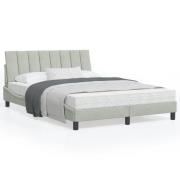 vidaXL Bed with Mattress "Hanko" Light Grey 120x200 cm Velvet