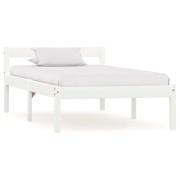 vidaXL Sängram utan madrass vit massiv furu 100x200 cm