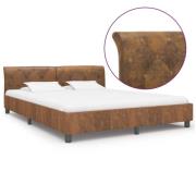 vidaXL Sängram utan madrass brun konstmocka 160x200 cm