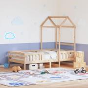 vidaXL Sängram med tak 75x190 cm massiv furu
