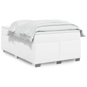 vidaXL Ramsäng med madrass vit 120x190 cm konstläder