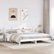 vidaXL Sängram utan madrass vit 200x200 cm massiv furu